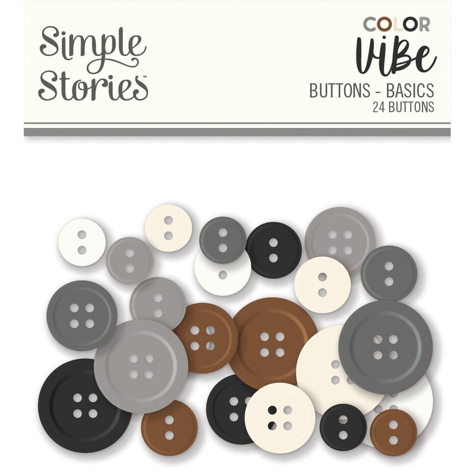 Simple Stories, Knapper, Color Vibe, "Basics"
