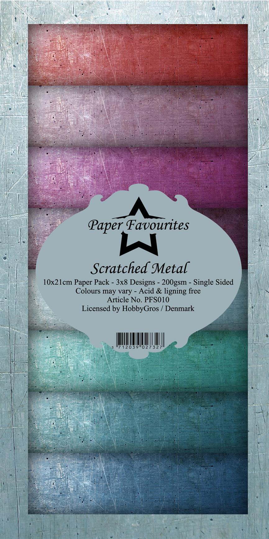 Paper Favourite "Scratched Metal" Slimline papir