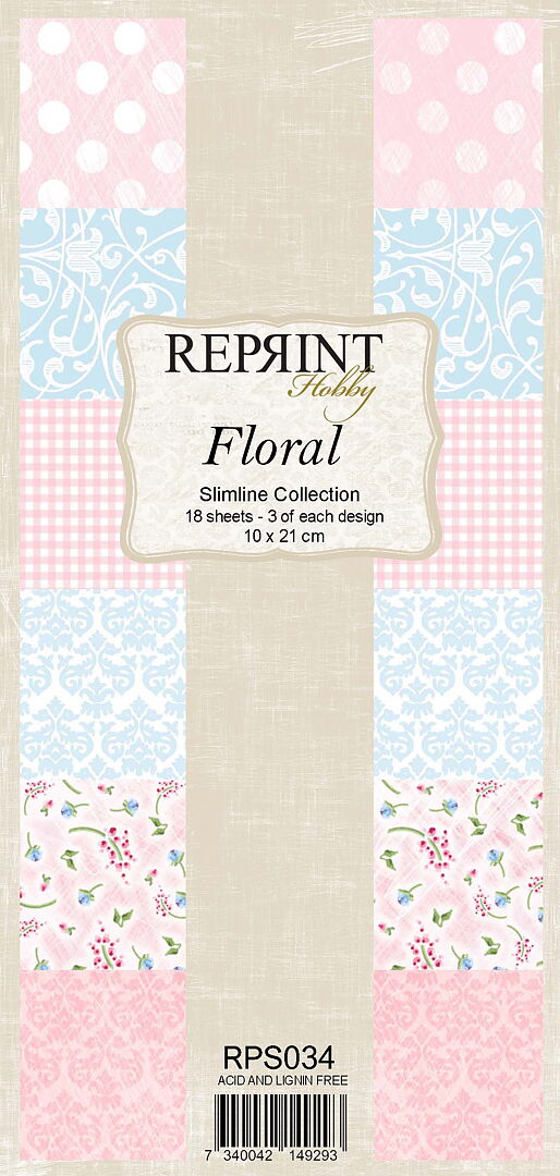 Reprint Hobby Papir "Floral" Slimline