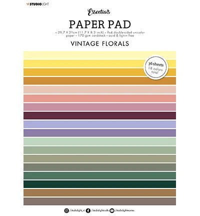 Studio Light Paper Pad A4 "Vintage Florals" Kartong